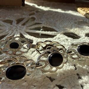 Sarah Coventry Black and Silver Bracelet